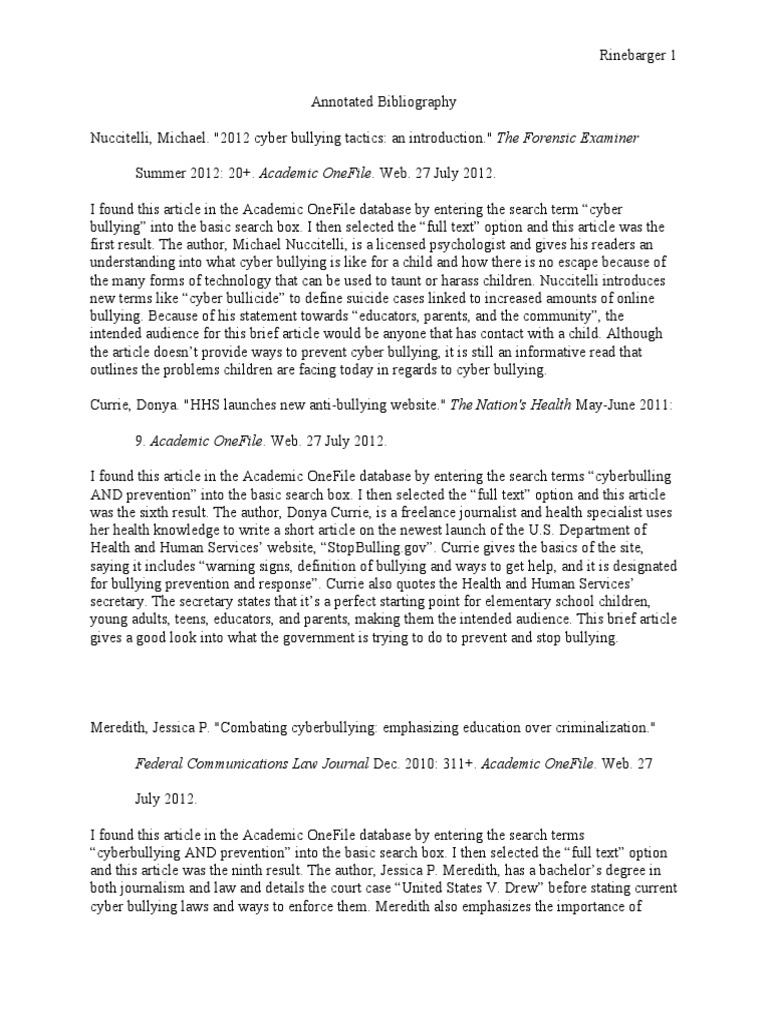 Annotated bibliography bullies 07 image