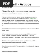 Classificação das normas penais 