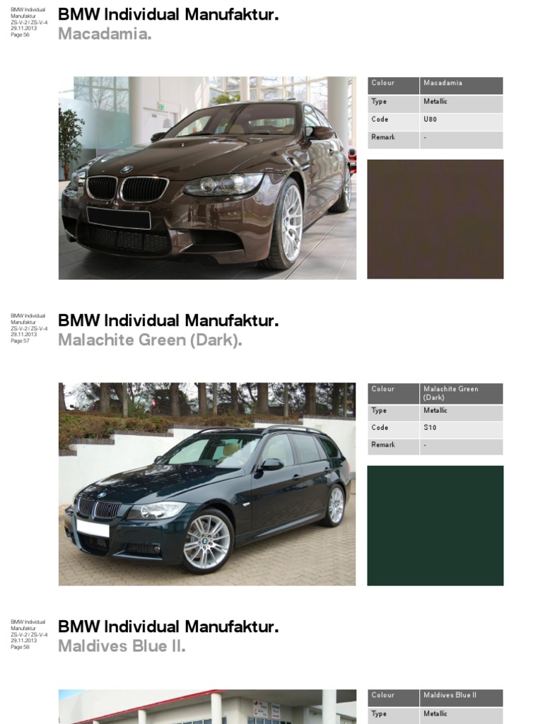 BMW Individual Special Paintwork Collection Guide Part2
