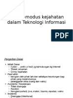 Modus-Modus Kejahatan Dalam Bidang Teknologi Informasi