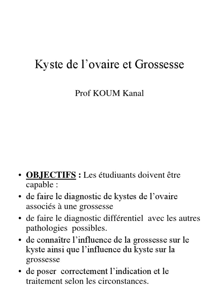 Kyste de L'ovaire Et Grossesse | PDF | Cancer de l'ovaire | Utérus
