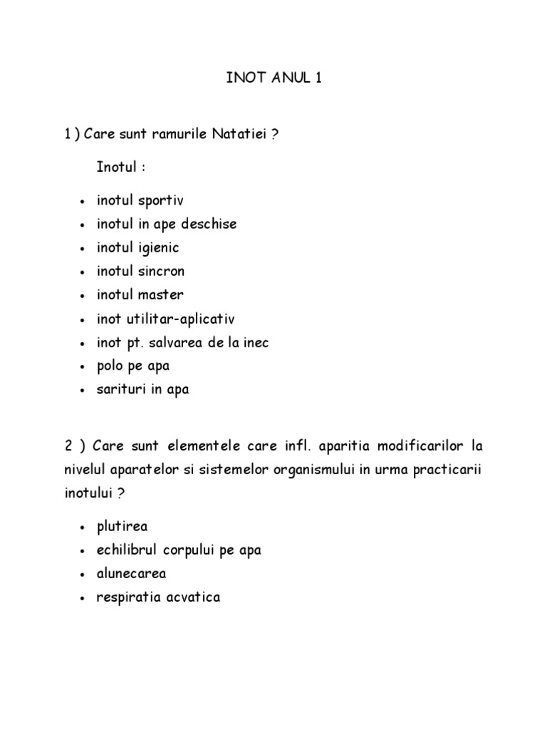 INOT - Subiecte Rezolvate - Cristiana Prima Parte | PDF