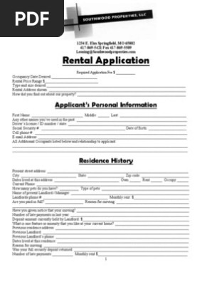 Rental Application