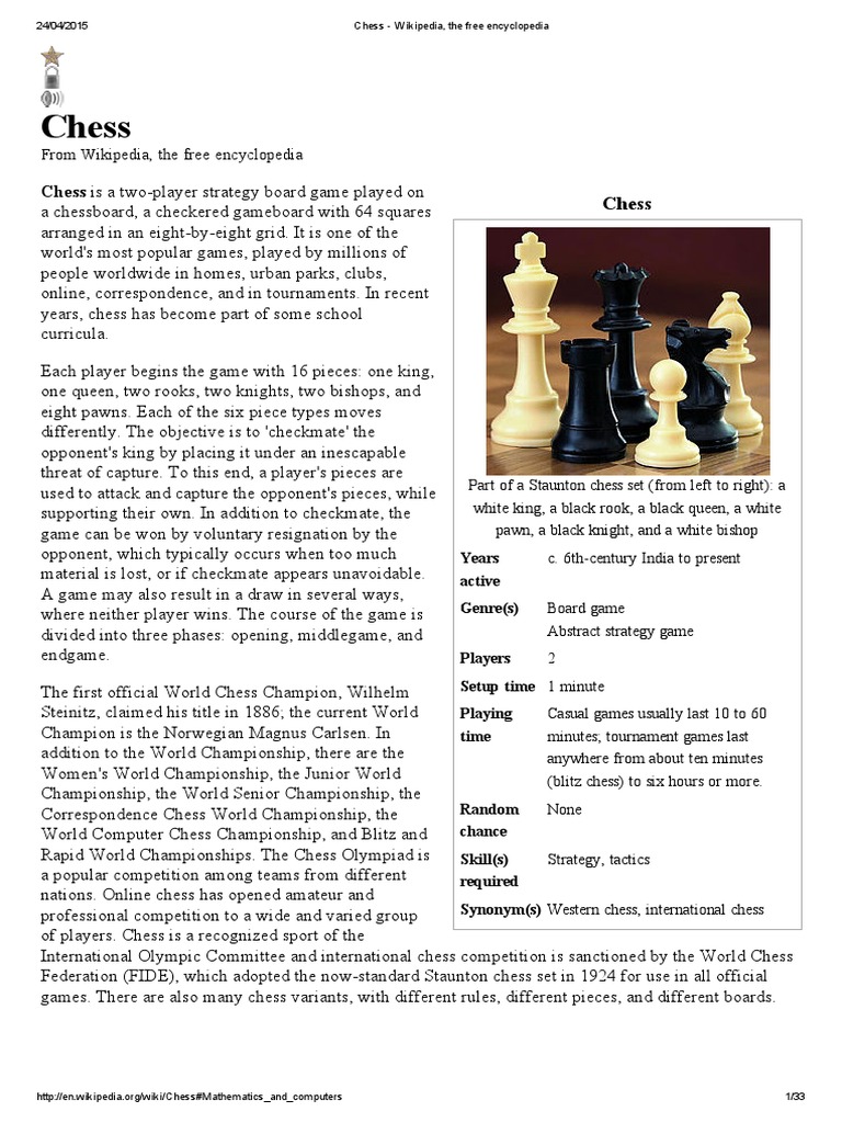 Chess History Chess Chess Openings