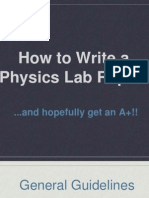 How to Write a Physics Lab Report