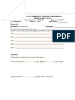 Prova Matemática e História 5º Ano