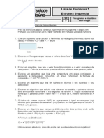 Lista de Exercícios 1 - Sequencial