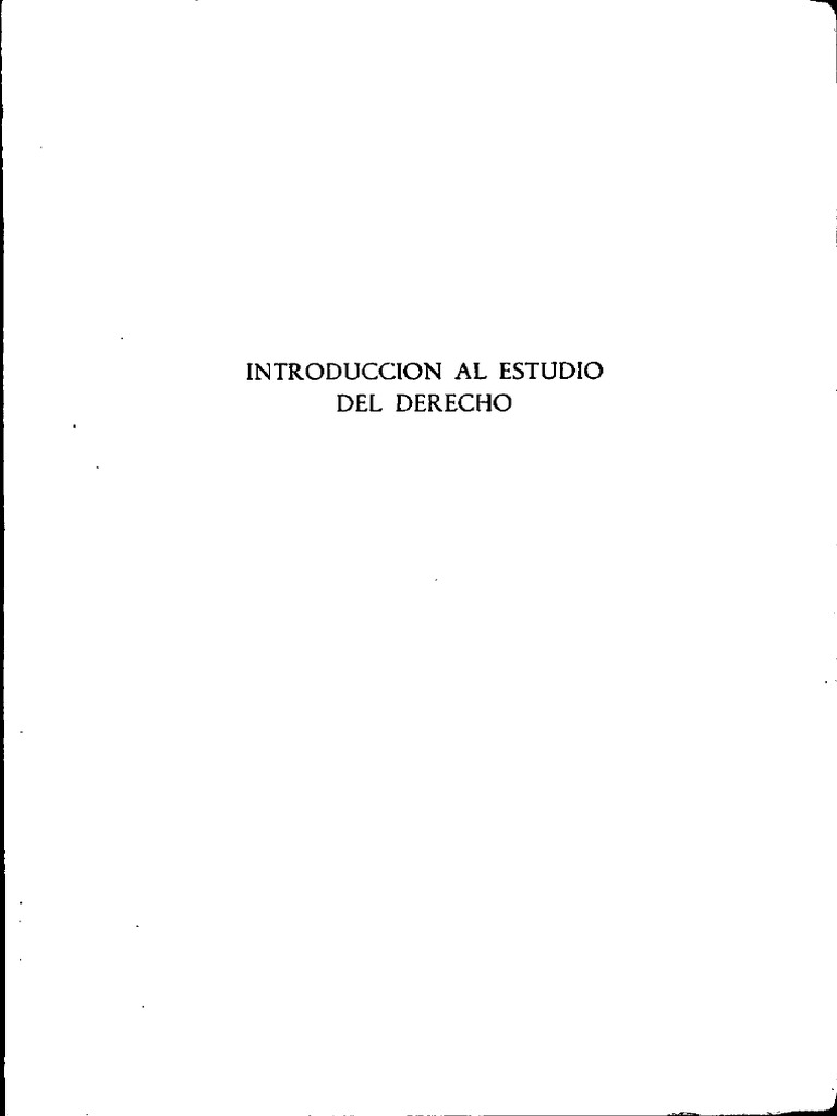 Introduccion Al Estudio Del Derecho | PDF