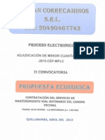 Propuesta Economica mantenimiento vial rutinario