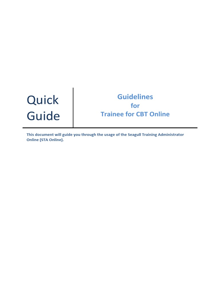 Quick Guide Seagull CBT Online AET pdf Internet Explorer Login