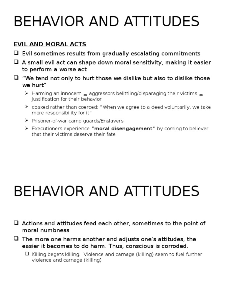 The Cycle of Evil and Moral Behavior | PDF | Attitude (Psychology ...