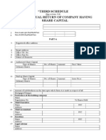 "Third Schedule Form A-Annual Return of Company Having Share Capital