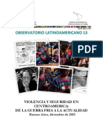 Observatorio 13-Seguridad y Violencia en Centroamérica