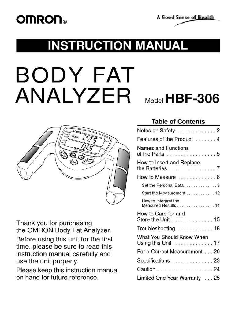 Omron Body Fat Analyser | Body Mass Index | Obesity