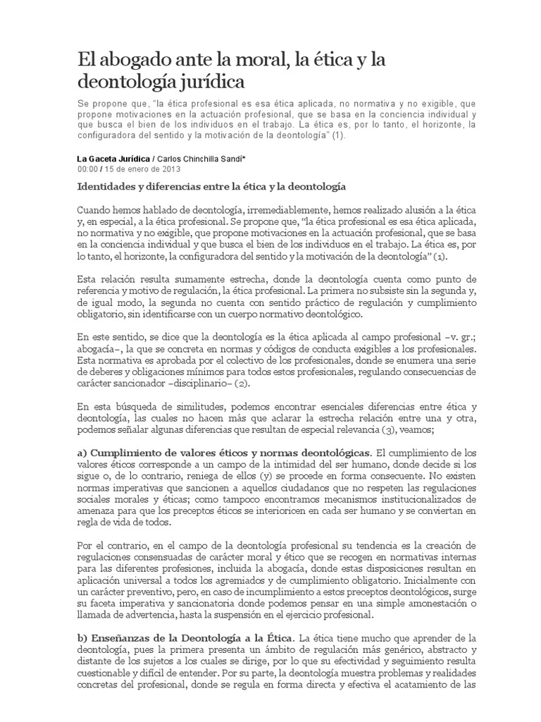 Ética y Deontología en la Abogacía | PDF | Ética profesional | Justicia