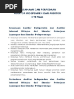 Download Persamaan Dan Perbedaan Auditor Independen Dan Auditor Internal by heni SN263997220 doc pdf