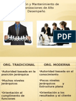 Creación y Mantenimiento de Organizaciones de Alto Desempeño