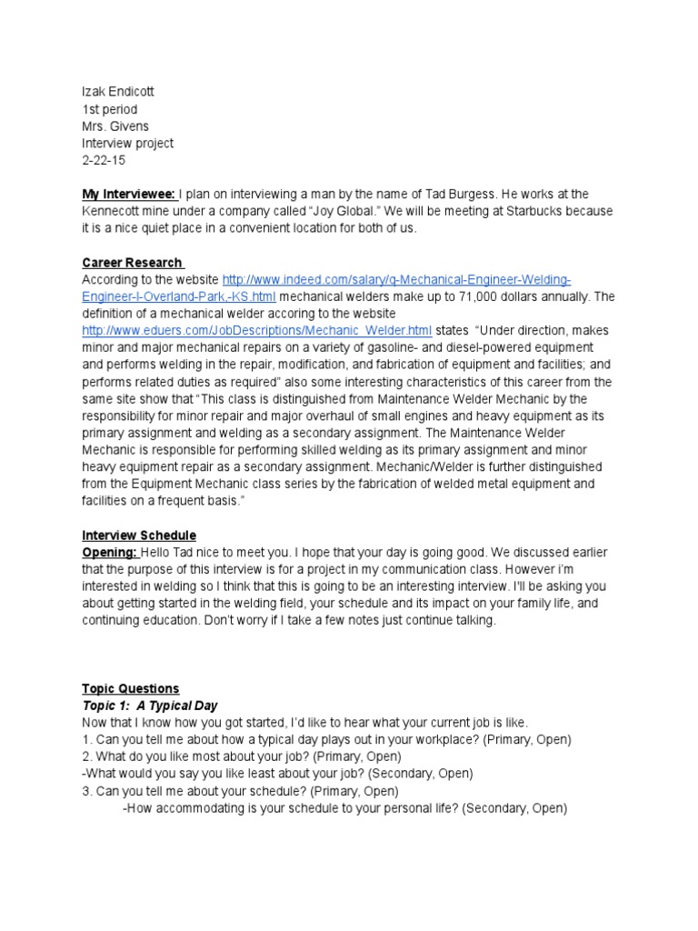 Interview Insights On Welding Careers Pdf Welding Construction