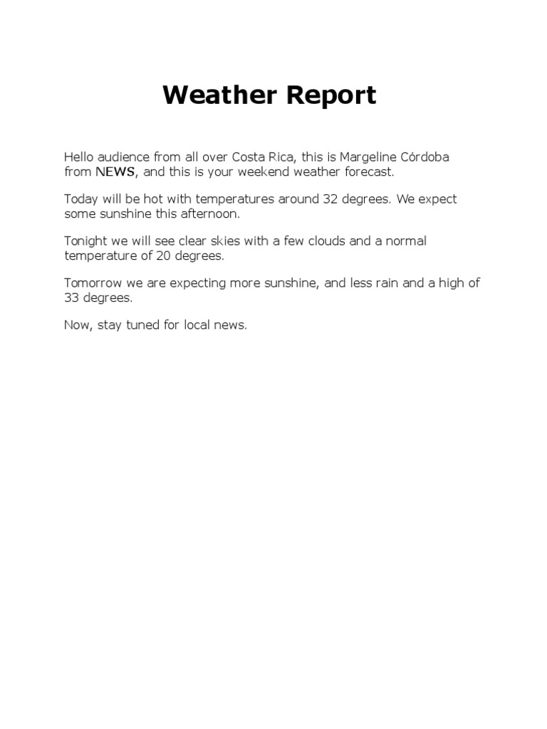 Weather Report Transcripts | PDF