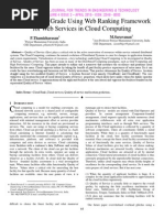 Service Level Grade Using Web Ranking Framework for Web Services in Cloud Computing