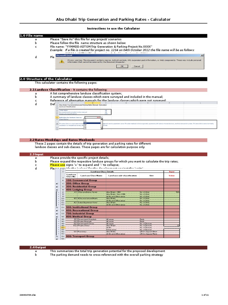 DUBAI TRIP GENERATION AND PARKING RATES MANUAL 2013 PDF visual data 2