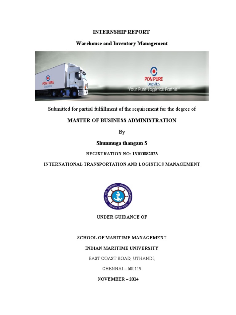 MBA Internship Report on Warehouse Management | PDF