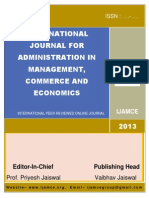 International Journal For Administration in Management, Commerce and Economics