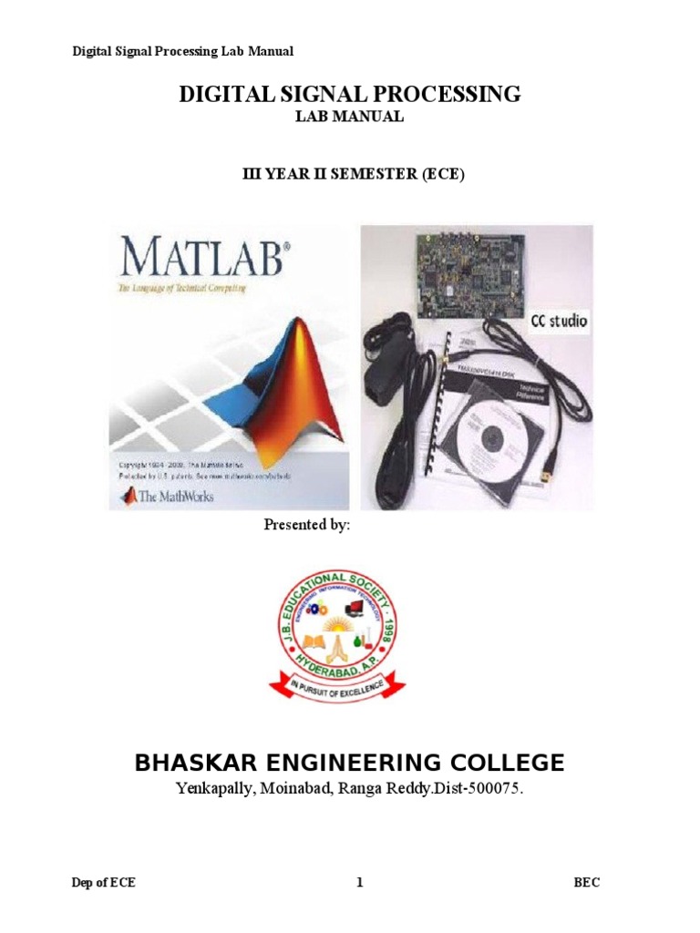 Digital Signal Processing Manual | PDF | Discrete Fourier Transform ...