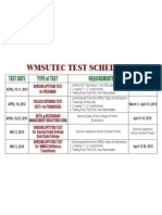WMSU TEC SY 2010-2011 Test Schedules