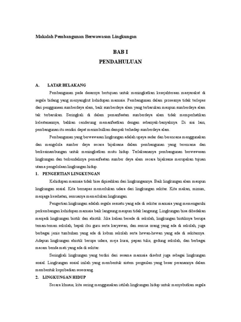 Makalah Pembangunan Berwawasan Lingkungan Doc