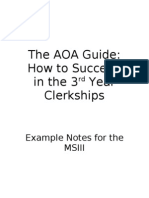 The AOA Guide: How To Succeed Inthe3 Year Clerkships: Example Notes For The Msiii