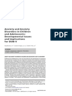 Anxiet Y A ND Anxiet Y Disor Der S in CH Ildre N A ND Adole Scents: Developmentalissues A ND I Mplic Ations For DSM - V