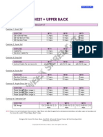 CHEST UPPER BACK Workout Calander PDF