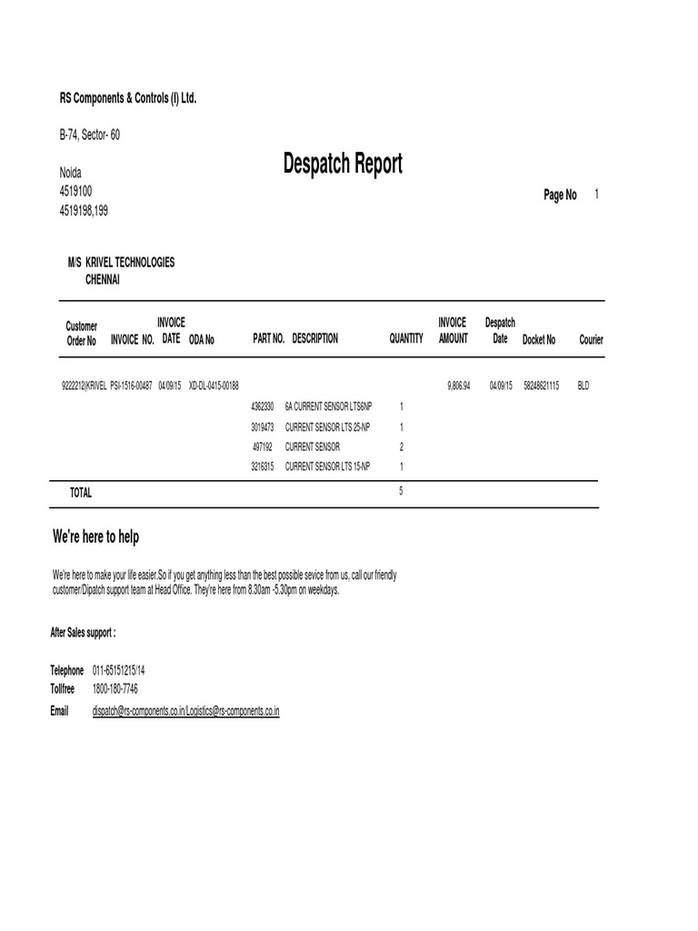 PSI 1516 00487despatchreport | PDF | Business | Technology & Engineering