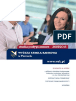 Informator 2015 - Studia Podyplomowe - Wyższa Szkoła Bankowa W Poznaniu PDF