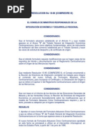 Anexo _B_ del Tratado General de IntegraciÃ³n EconÃ³mica Centroamericana ResoluciÃ³n 18-96 (COMRIEDRE)
