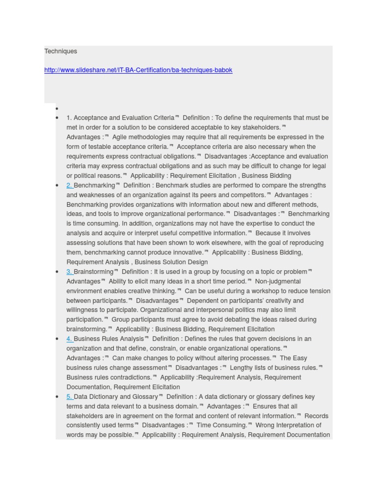 Babok Techniques Pdf Use Case Software Prototyping