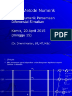 SI-2201 Metode Numerik (Solusi Numerik Persamaan Diferensial Simultan, Minggu 15)