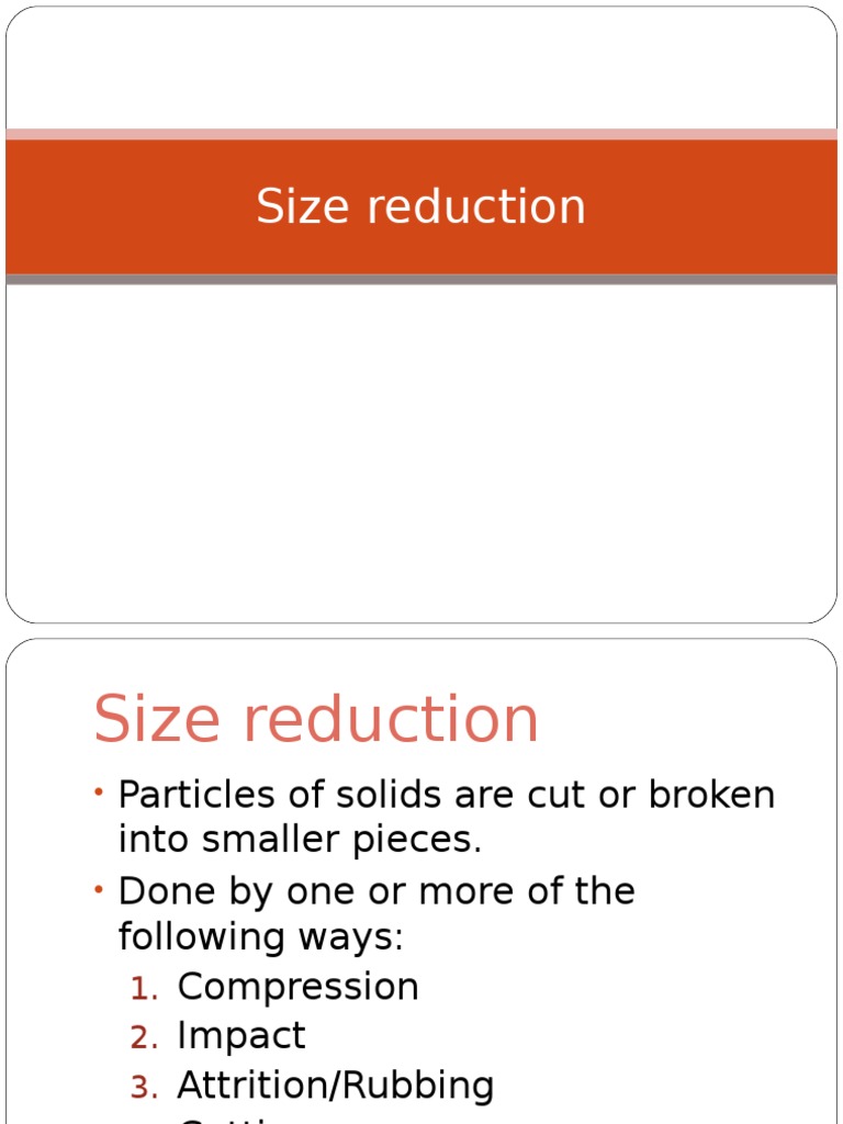 Size Reduction Techniques and Equipment | PDF | Mill (Grinding ...