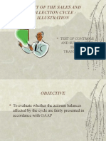 Audit of The Sales and Collection Cycle: Illustration: Test of Controls and Substantive Test of Transactions