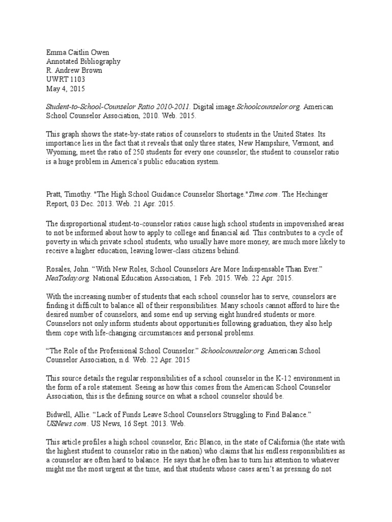 Apa annotated bibliography paper image