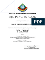 Contoh Sijil Penghargaan