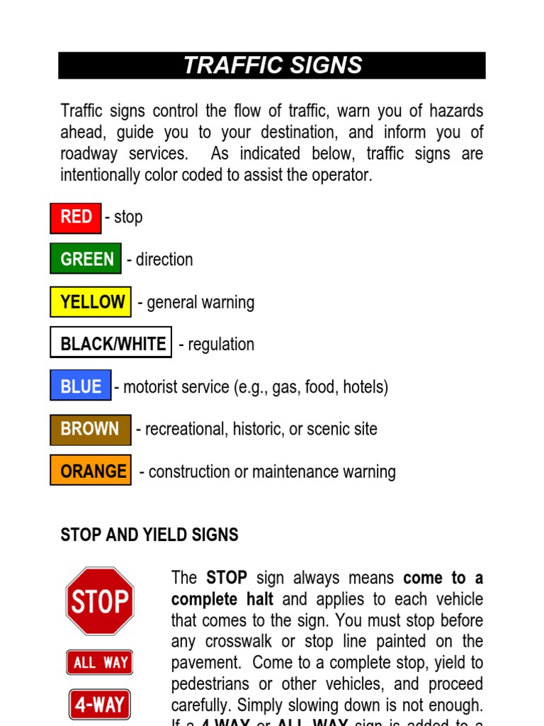 Understanding Brown Traffic Signs | PDF | Traffic | Intersection (Road)