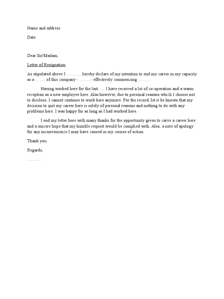 Resignation | PDF
