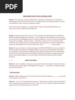 Anchoring Script for a Cultural Event