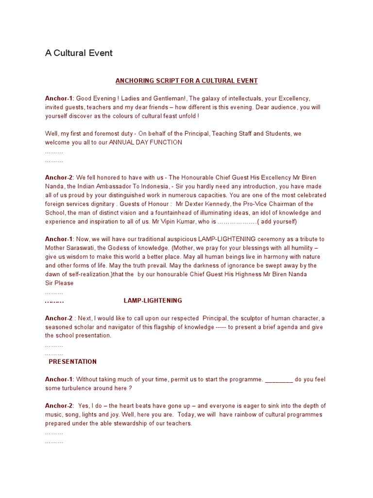Anchoring Script For Friendship Day Design Corral
