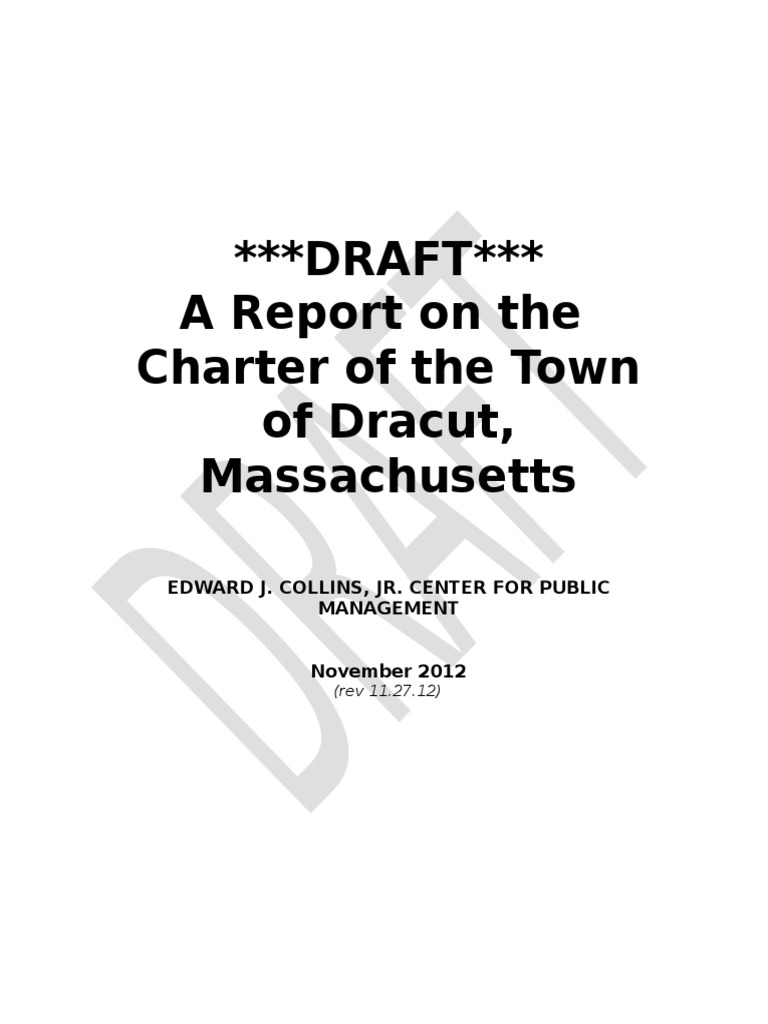 A Report On The Charter of The Town of Dracut.11.27.12 PDF By Law