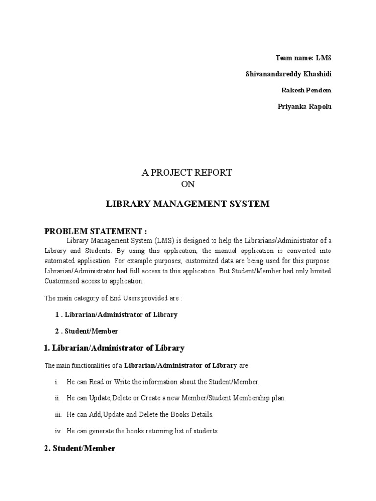 Design Document Libray Management System | PDF | Libraries | Librarian