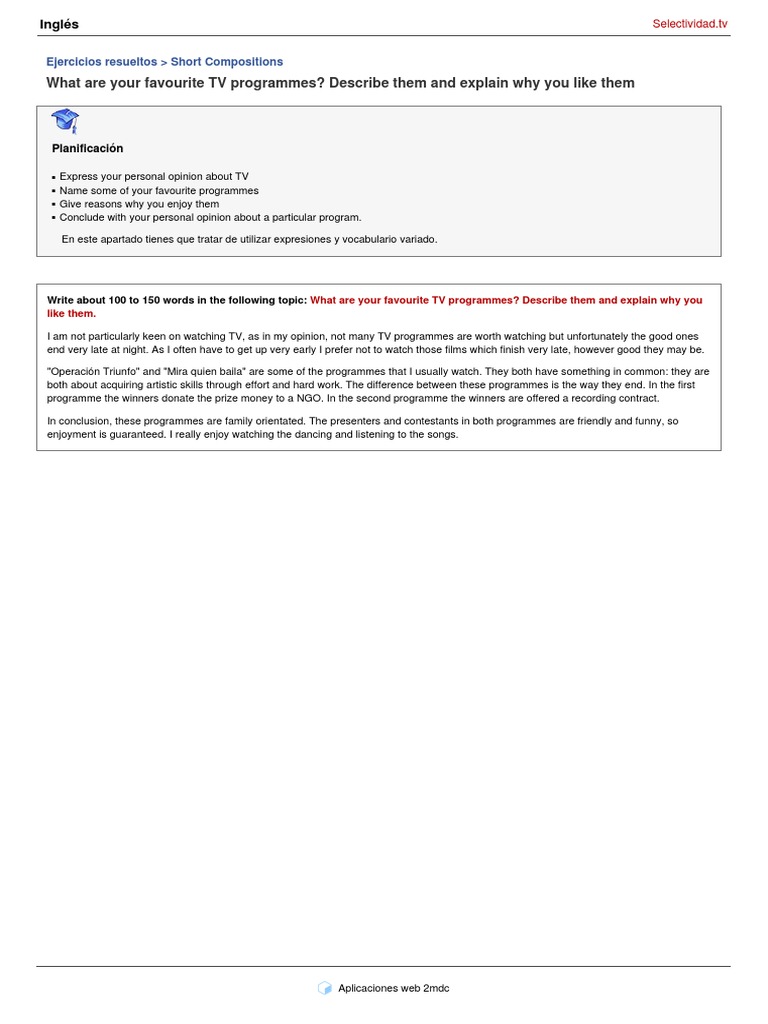 Favorite TV Programs: Personal Insights | PDF