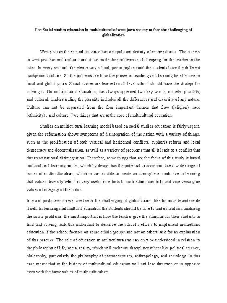 Multicultural Social Studies in West Java | PDF | Multiculturalism ...